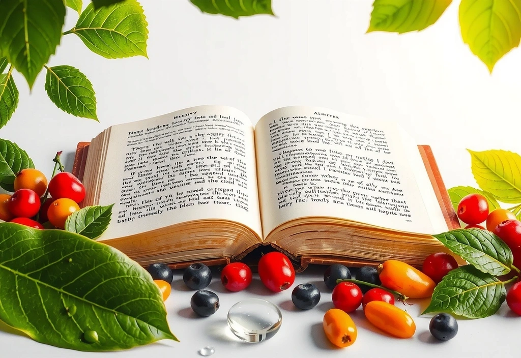 Livre ouvert et plantes, symbolisant la connaissance naturelle