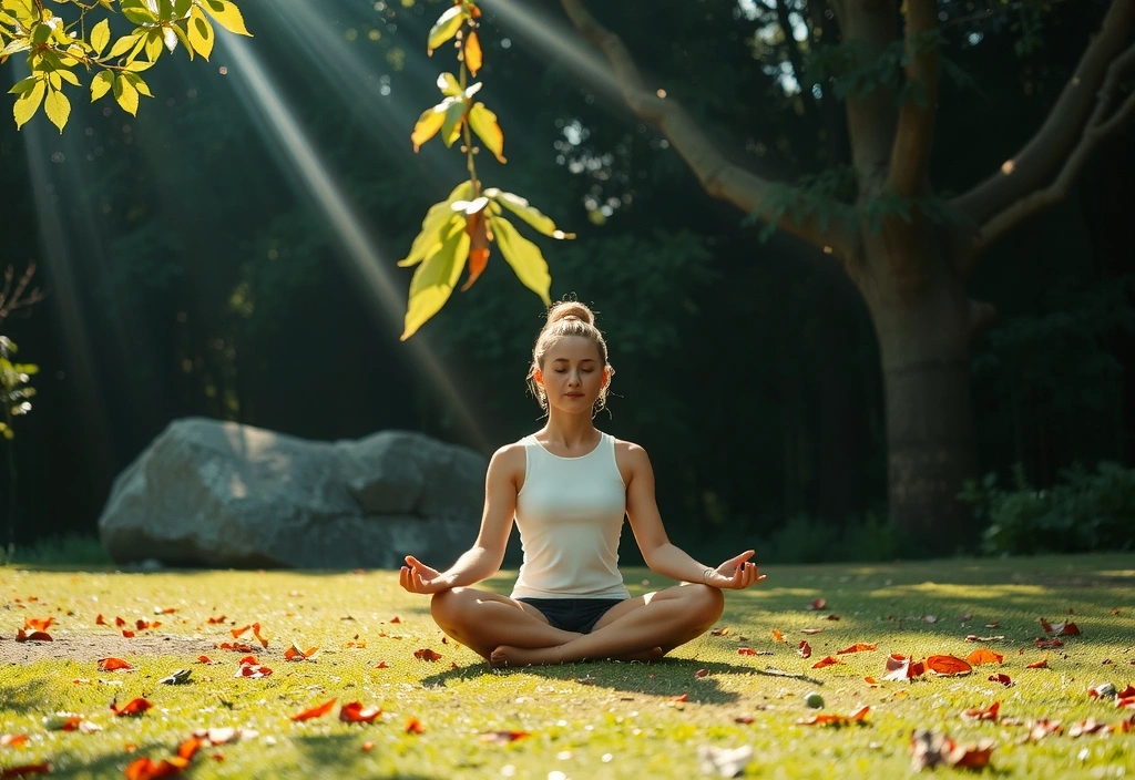 Personne méditant dans un environnement naturel apaisant